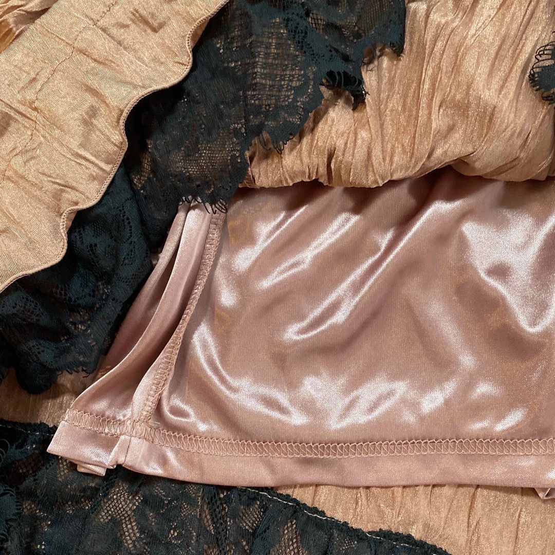5351 POUR LES FEMMES(ゴーサンゴーイチプーラファム)のタグ付き　膝下丈スカート　ローズピンク　ストレッチフリーサイズ レディースのスカート(ひざ丈スカート)の商品写真