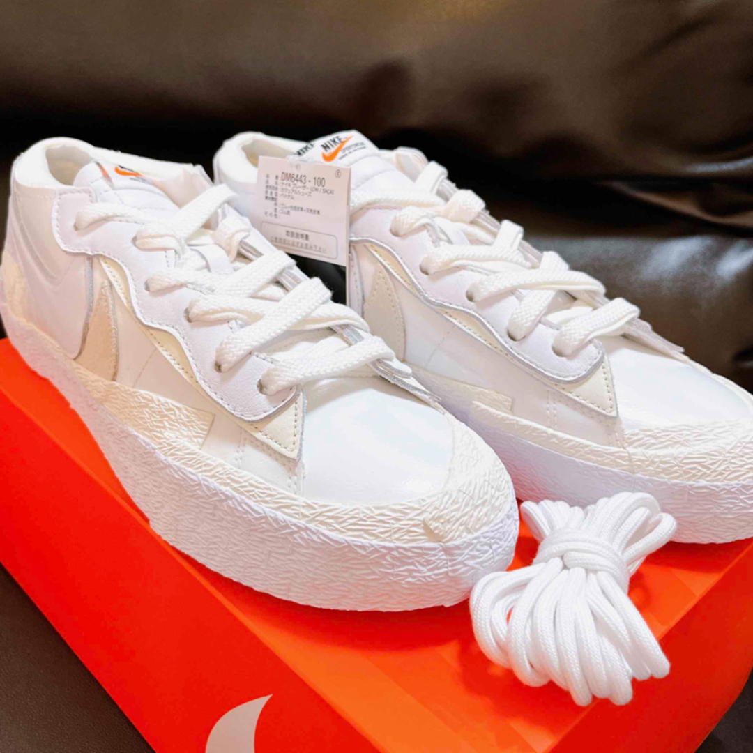 NIKE - サカイ×ナイキ ブレーザー ロー ホワイト パテントレザー sacai