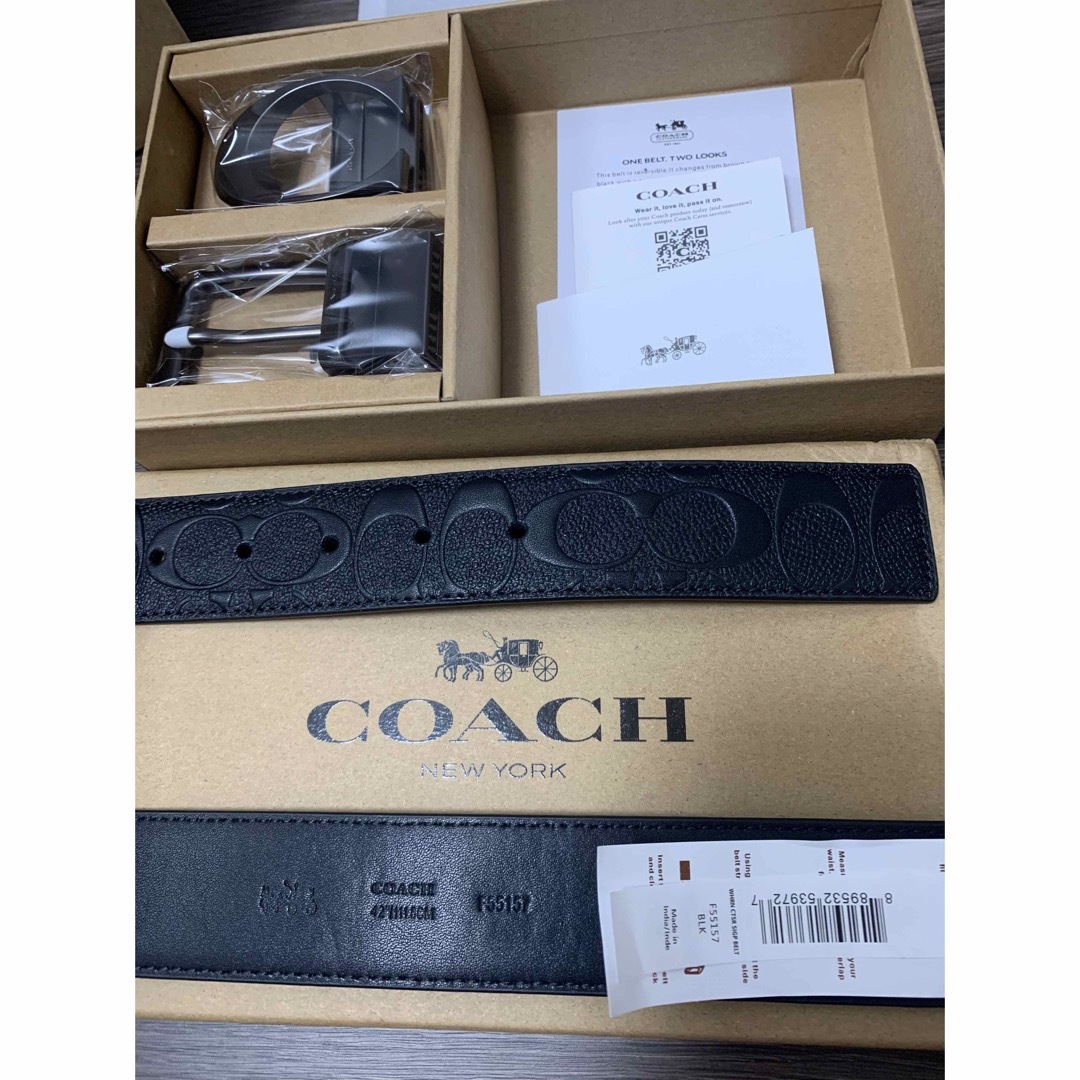 COACH(コーチ)の新品未使用　ショッパー付　コーチ　coach ベルト　リバーシブル　プレゼントに メンズのファッション小物(ベルト)の商品写真