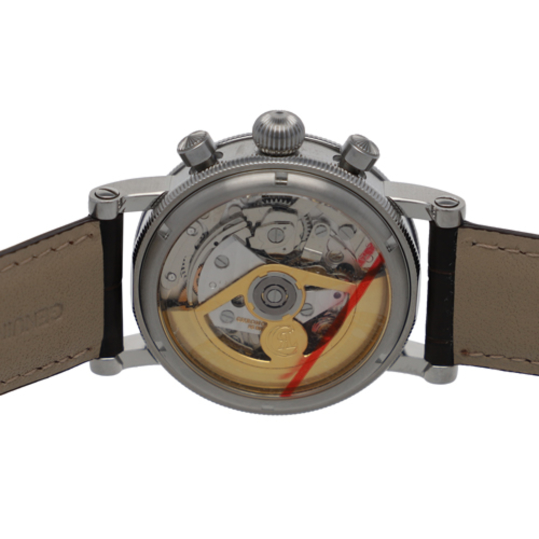 【115889】Chronoswiss クロノスイス  CH7523 ルナ クロノグラフ ブラックダイヤル SS/レザー（クロコ） 自動巻き 当店オリジナルボックス 腕時計 時計 WATCH メンズ 男性 男 紳士