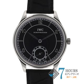 インターナショナルウォッチカンパニー(IWC)の【116093】IWC インターナショナルウォッチカンパニー  IW544501 ヴィンテージ ポルトギーゼ ブラックダイヤル SS/レザー（クロコ） 手巻き 純正ボックス 腕時計 時計 WATCH メンズ 男性 男 紳士【中古】(腕時計(アナログ))