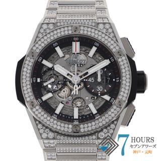 ウブロ(HUBLOT)の【116166】HUBLOT ウブロ  451.NX.1170.NX.3704 ビッグバン インテグレーテッド チタニウム パヴェ スケルトンダイヤル TI 自動巻き ギャランティーカード 純正ボックス 腕時計 時計 WATCH メンズ 男性 男 紳士【中古】(腕時計(アナログ))