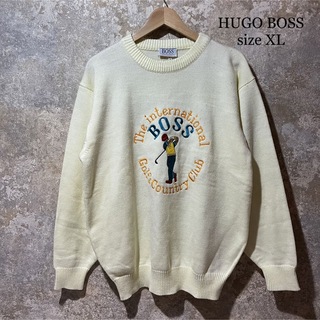 ヒューゴボス(HUGO BOSS)のHUGO BOSS ヒューゴボス 刺繍 ワッペン ニット オーバーサイズ(ニット/セーター)