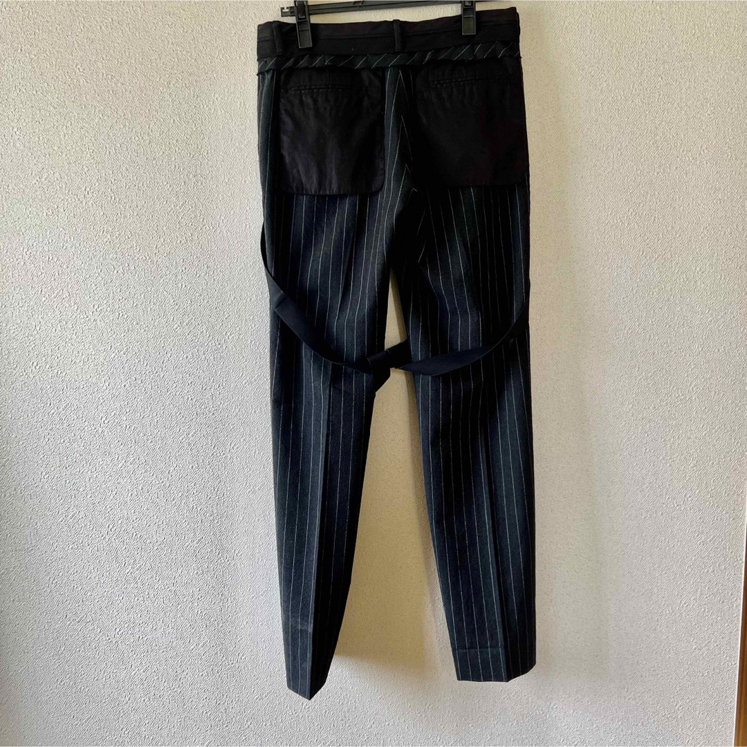 美品FUMIKA_UCHIDA/STRIPES HARNESS SLACKS