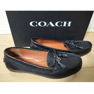 coachコーチ黒革ヒール ローファー 厚底 24.0センチ-