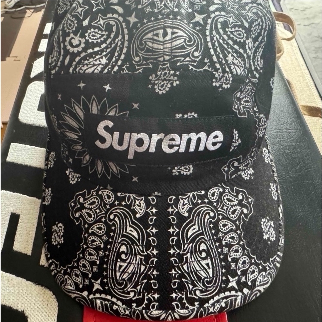 Supreme BANDANA CAMP CAP BLACK 黒