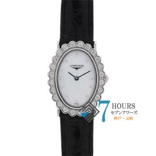 稼働品 ロンジン LONGINES ダイヤ12P シェル文字盤 クロコダイル