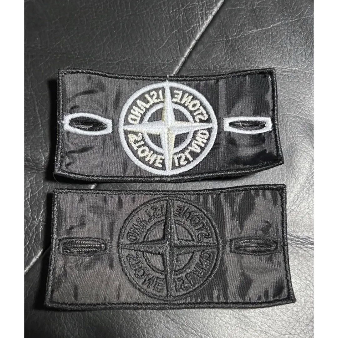 stoneisland ワッペン2枚セット　白黒×ゴースト