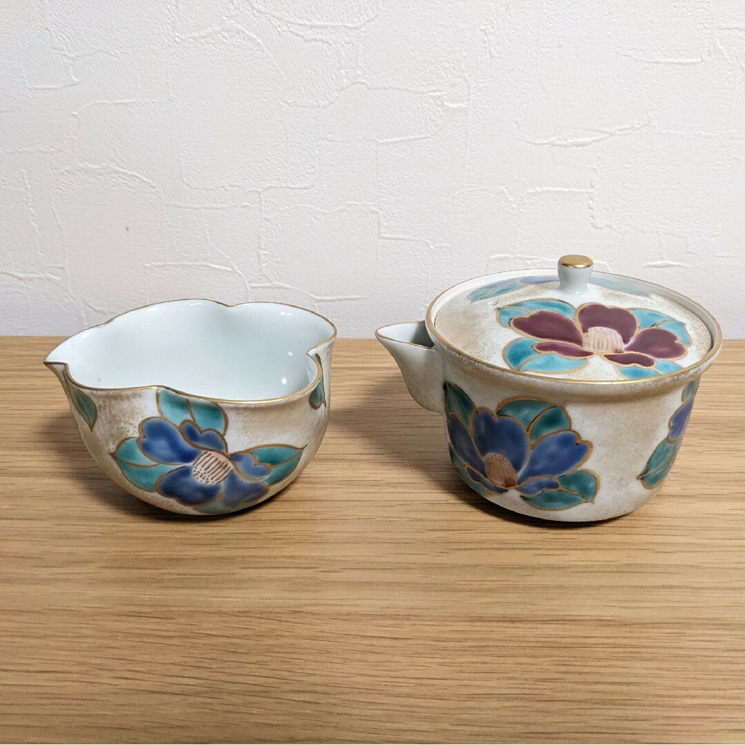 清水焼 京焼 平安清昌造 金粉梼 玉露茶器 湯呑み5客・湯冷まし 清水焼 京焼 平安清昌造 金粉梼 玉露茶器 湯呑み5客・湯冷まし