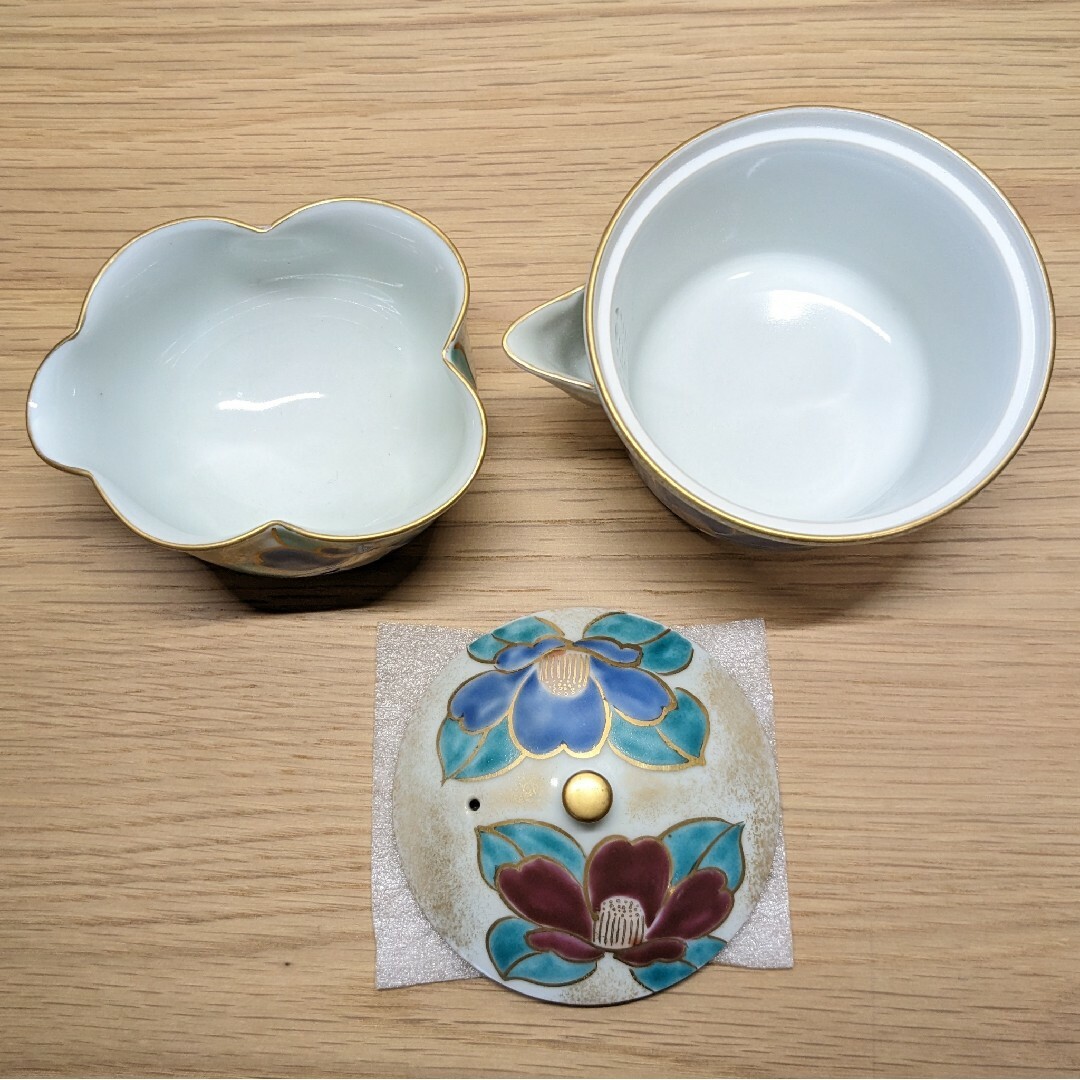 清水焼 京焼 平安清昌造 金粉梼 玉露茶器 湯呑み5客・湯冷まし 清水焼 京焼 平安清昌造 金粉梼 玉露茶器 湯呑み5客・湯冷まし
