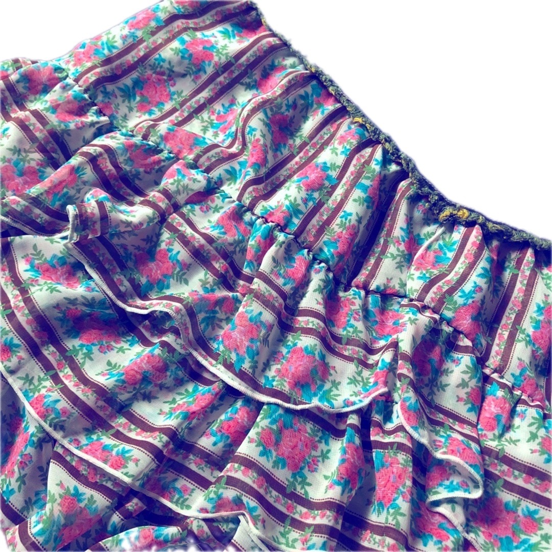 デニムフリルスカート レディースのスカート(ひざ丈スカート)の商品写真
