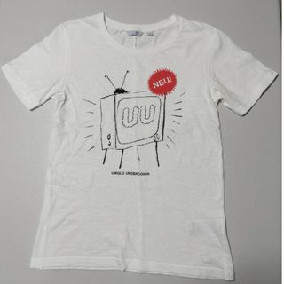 ユニクロ(UNIQLO)のレディース✻ユニクロUNIQLO✻半袖白Ｔシャツ✻Ｓサイズ✻女性用✻uu(Tシャツ(半袖/袖なし))