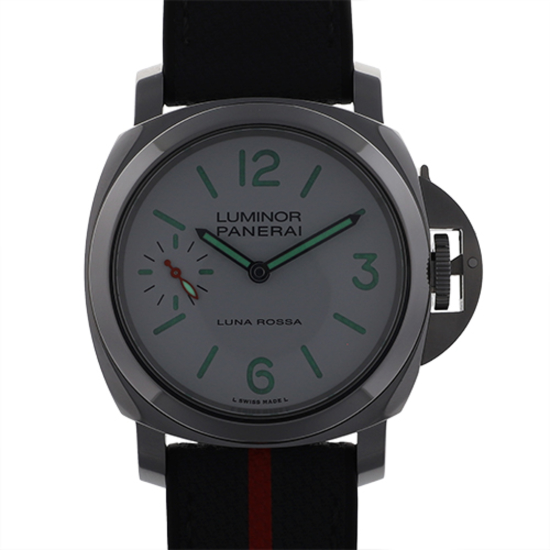 PANERAI(パネライ)の【114437】PANERAI パネライ  PAM01342 ルミノール ルナロッサ ホワイトダイヤル SS/ラバー 手巻き ギャランティーカード 純正ボックス 腕時計 時計 WATCH メンズ 男性 男 紳士【中古】 メンズの時計(腕時計(アナログ))の商品写真