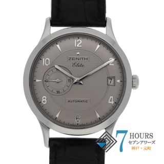 ゼニス(ZENITH)の【114511】ZENITH ゼニス  01/02.1125.680/76C490 エリート シルバーダイヤル SS/レザー（クロコ） 自動巻き ギャランティーカード 純正ボックス 腕時計 時計 WATCH メンズ 男性 男 紳士【中古】(腕時計(アナログ))