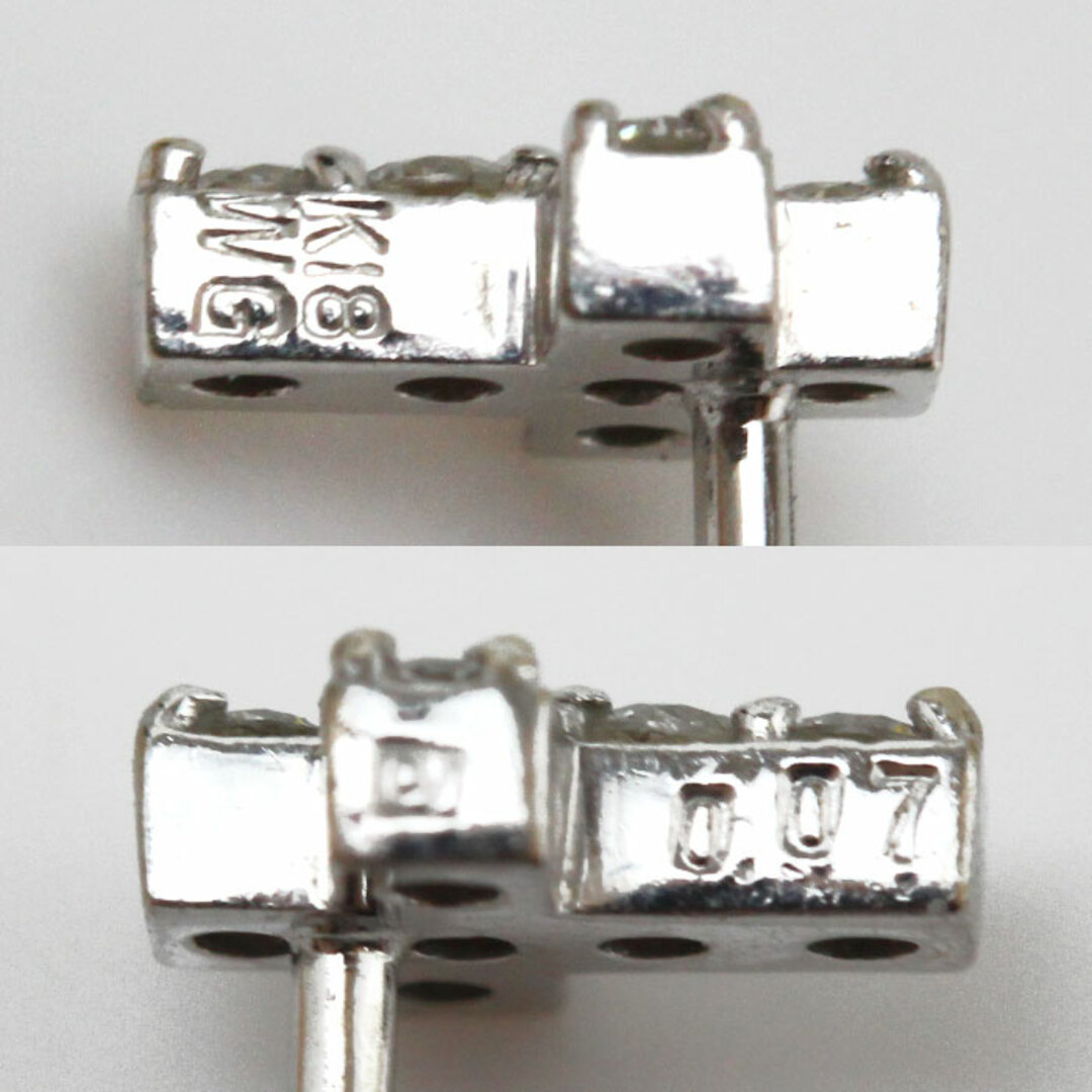 Ponte Vecchio ポンテヴェキオ K18WG ホワイトゴールド イニシャルT ピアス ダイヤモンド0.07ct 0.7g 片耳 レディース 5