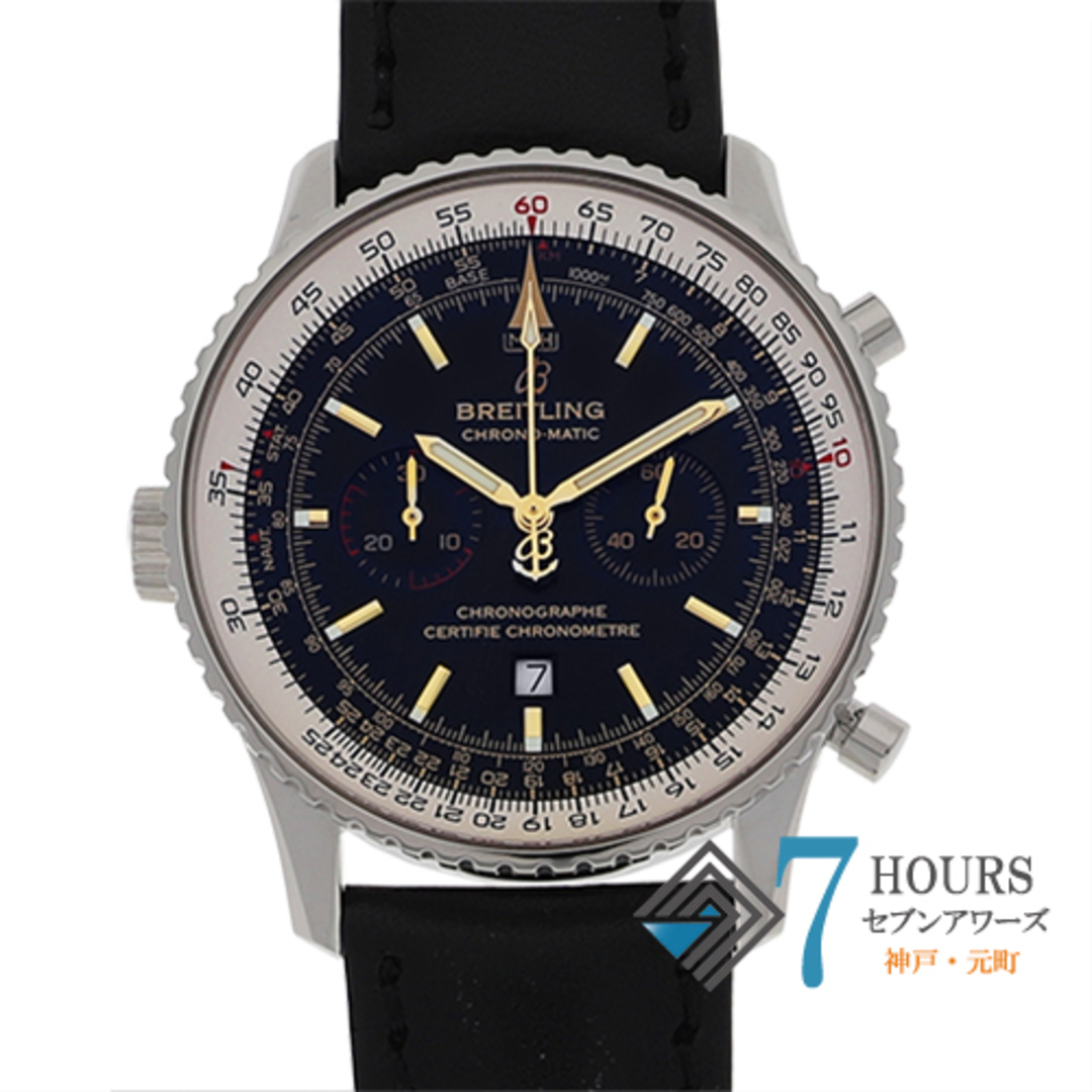 【114802】BREITLING ブライトリング  A41350/A410BCMKBA ナビタイマークロノマチック ブラックダイヤル SS/レザー 自動巻き 当店オリジナルボックス 腕時計 時計 WATCH メンズ 男性 男 紳士