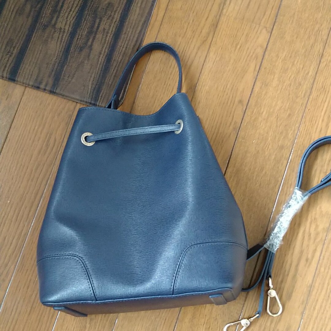 バッグFURLA　巾着ショルダーバッグ　2way ネイビー