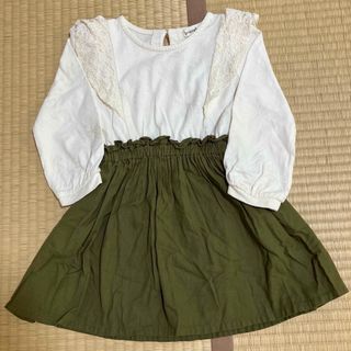 ブランシェス(Branshes)の【美品】長袖ワンピース　ブランシェス　100cm チュニック　子供服(ワンピース)