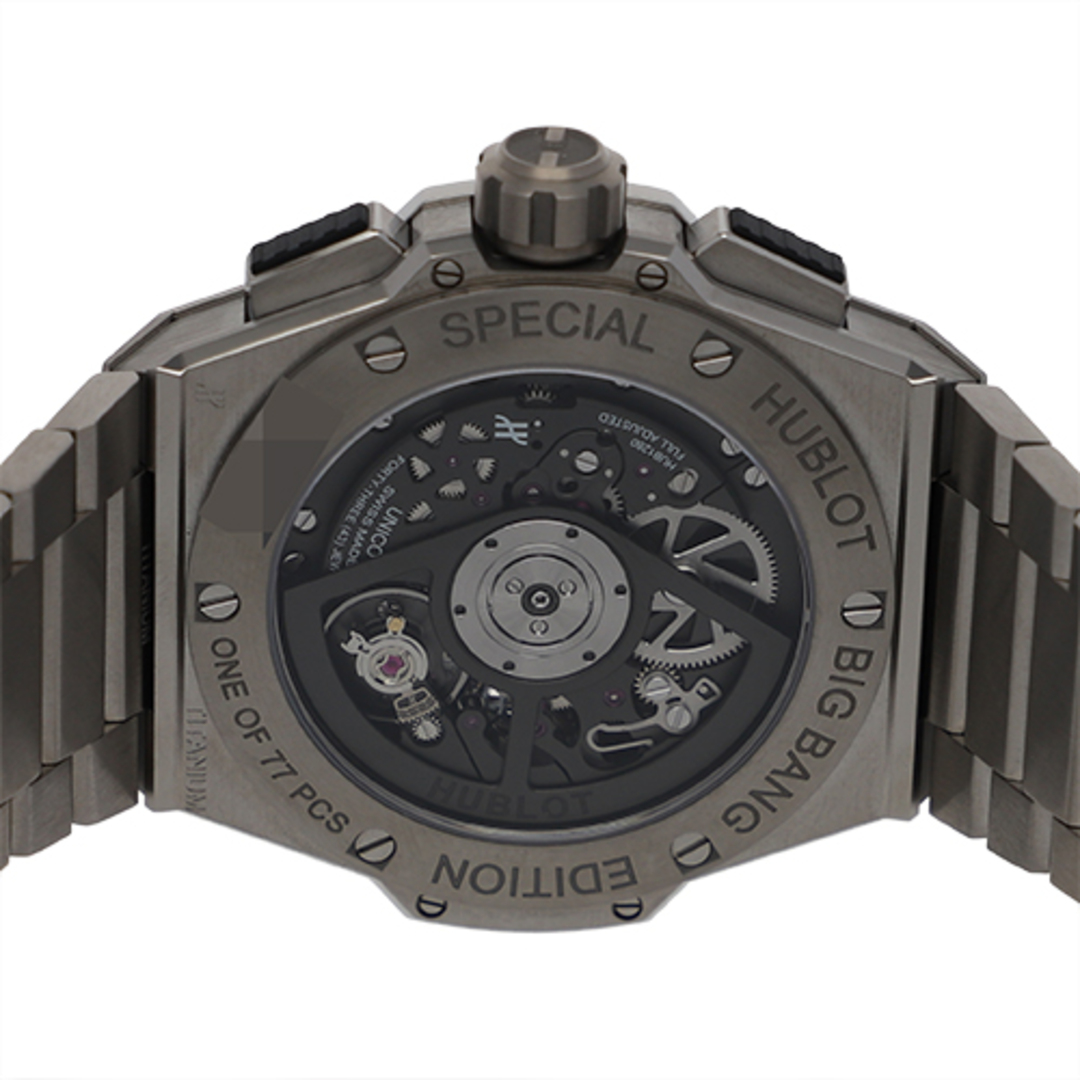 HUBLOT(ウブロ)の【115073】HUBLOT ウブロ  451.NX.1140.NX.YOS ビッグバン インテグラム 限定77本 グレー/スケルトンダイヤル TI 自動巻き 保証書 純正ボックス 腕時計 時計 WATCH メンズ 男性 男 紳士【中古】 メンズの時計(腕時計(アナログ))の商品写真