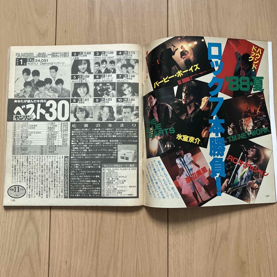 集英社(シュウエイシャ)のヤングソング　明星1988年11月号付録 エンタメ/ホビーの雑誌(音楽/芸能)の商品写真