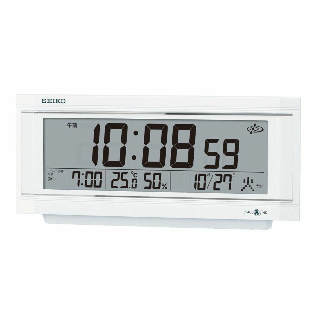 セイコークロック 置き時計 目覚まし時計 衛星電波 デジタル カレンダー 温度湿