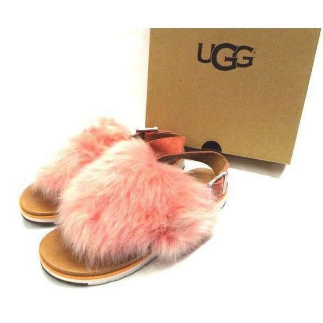 美品 UGG  W FLUFFITA PINK ファー/ 厚底