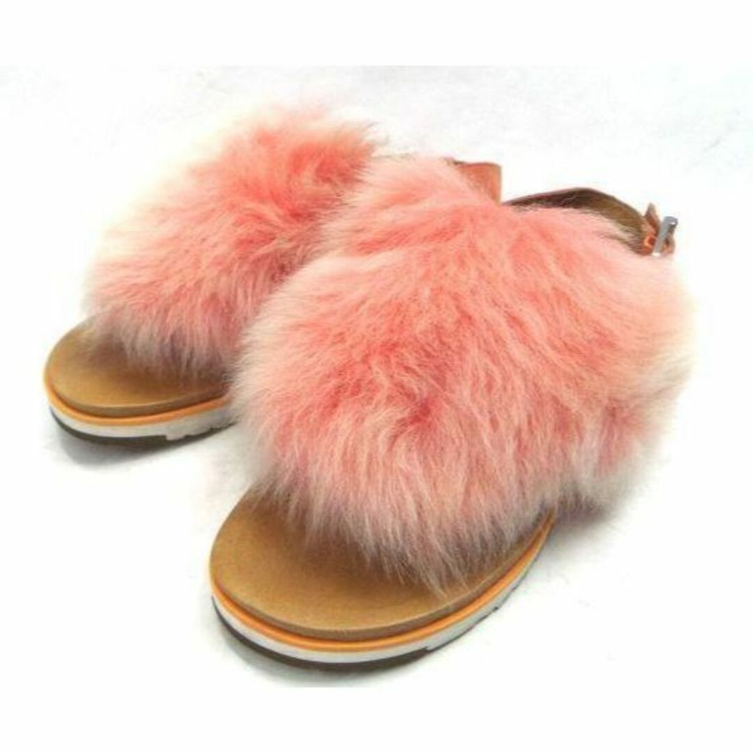 美品 UGG  W FLUFFITA PINK ファー/ 厚底