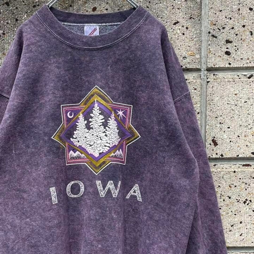 春夏ものの古着USA製 80's "IOWA" 染めもの ブリーチ  スウェット