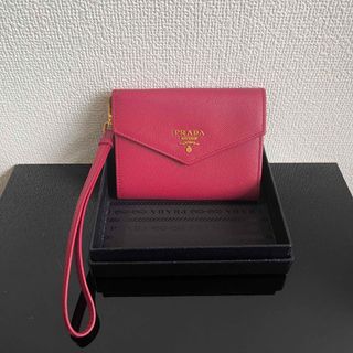 プラダ(PRADA)のPRADA プラダ　カードケース/1M1442/レッド/無地/レディース(名刺入れ/定期入れ)