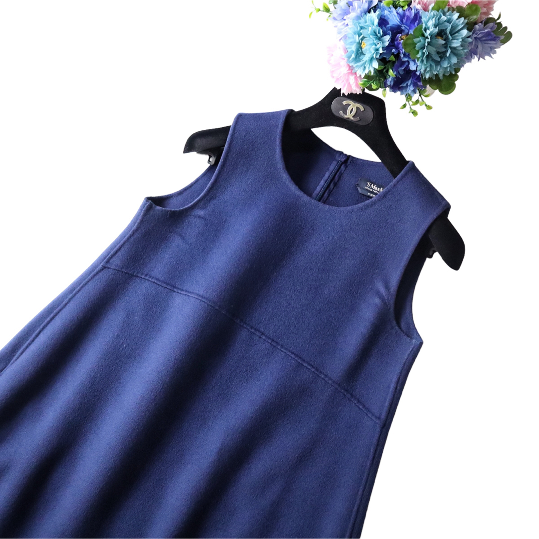 MaxMara 最高級♪クチートアマーノ バルーンダブルフェイス ワンピース-