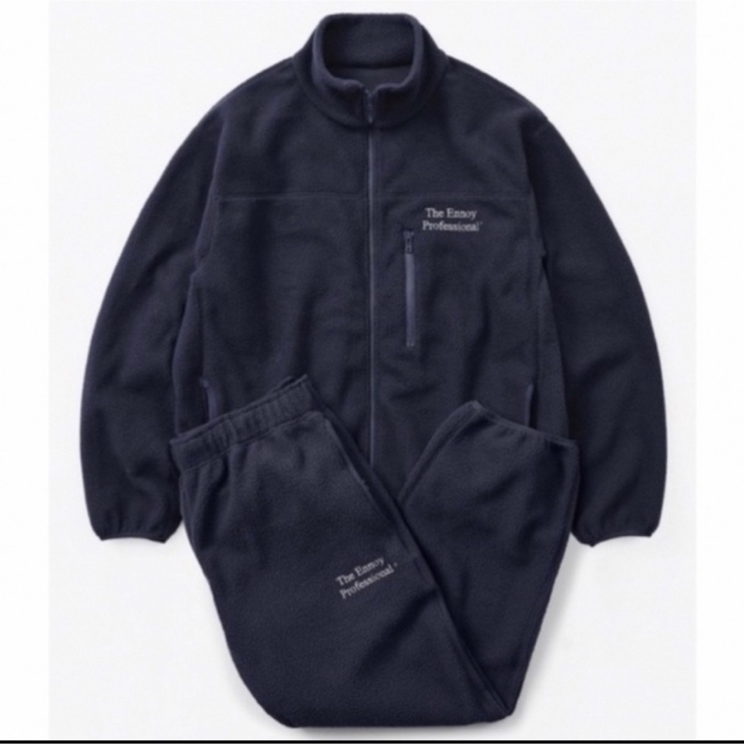 新品 Ennoy Fleece フリースセットアップ NAVY×WHITE M-