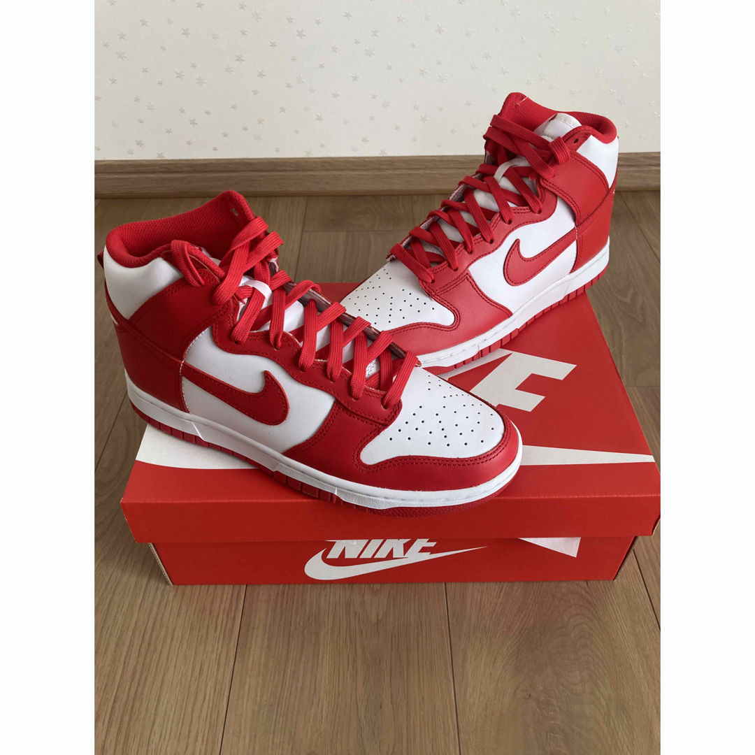 NIKE - Nike Dunk HighChampionship White and Redの通販 by ガガオ ...