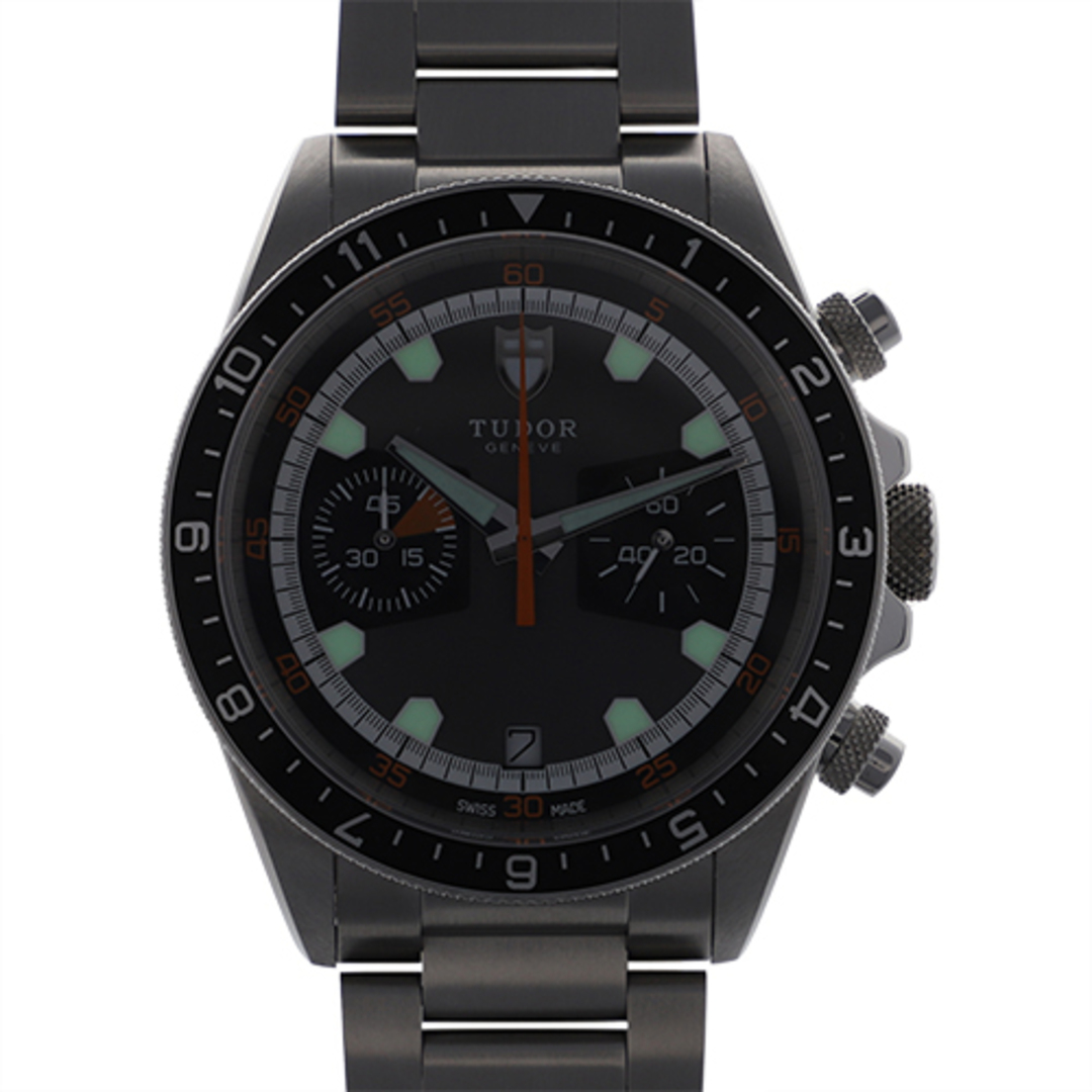 Tudor(チュードル)の【113659】TUDOR チュードル  70330N-0006 ヘリテージ クロノ グレー X ブラックダイヤル SS 自動巻き ギャランティーカード 純正ボックス 腕時計 時計 WATCH メンズ 男性 男 紳士【中古】 メンズの時計(腕時計(アナログ))の商品写真