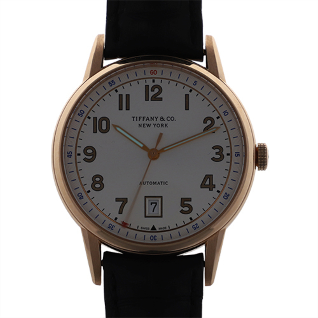 【113818】TIFFANY&Co. ティファニー  34683859 CT60 シルバーダイヤル PG/レザー（クロコ） 自動巻き 当店オリジナルボックス 腕時計 時計 WATCH メンズ 男性 男 紳士