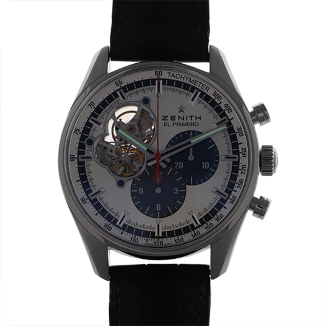 【114347】ZENITH ゼニス  03.2040.4061/69.C496 エルプリメロ クロノマスター シルバーダイヤル SS/レザー（クロコ） 自動巻き 当店オリジナルボックス 腕時計 時計 WATCH メンズ 男性 男 紳士