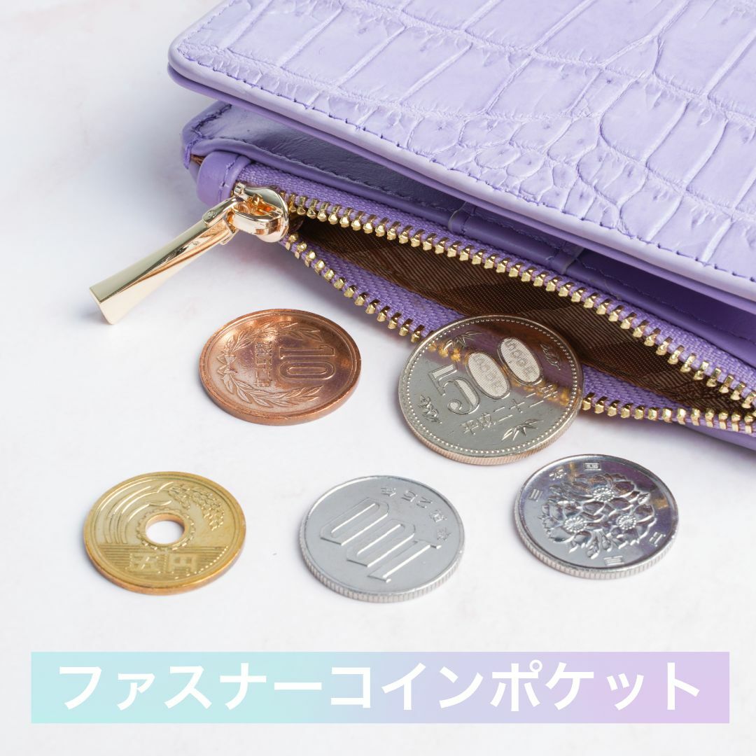 【新品】ワニ革　クロコダイル二つ折り財布 パステルグリーン