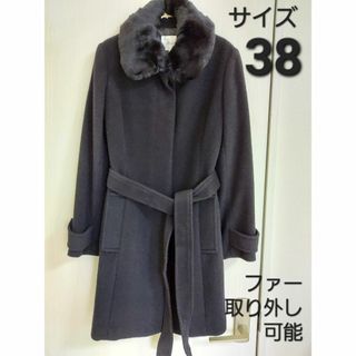 アンドバイピーアンドディー(&byP&D)の【＆byP&D】黒ステンカラーコート／ロングコート／ウールコート／Mサイズ(ロングコート)