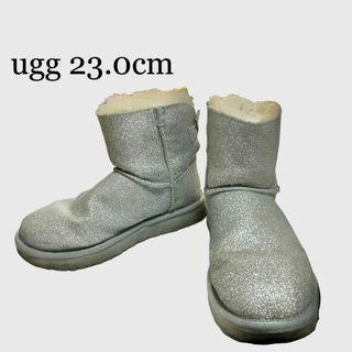 アグ(UGG)の【良品】✨ugg アグムートンショートブーツシルバーグリッター23.0cm✨(ブーツ)