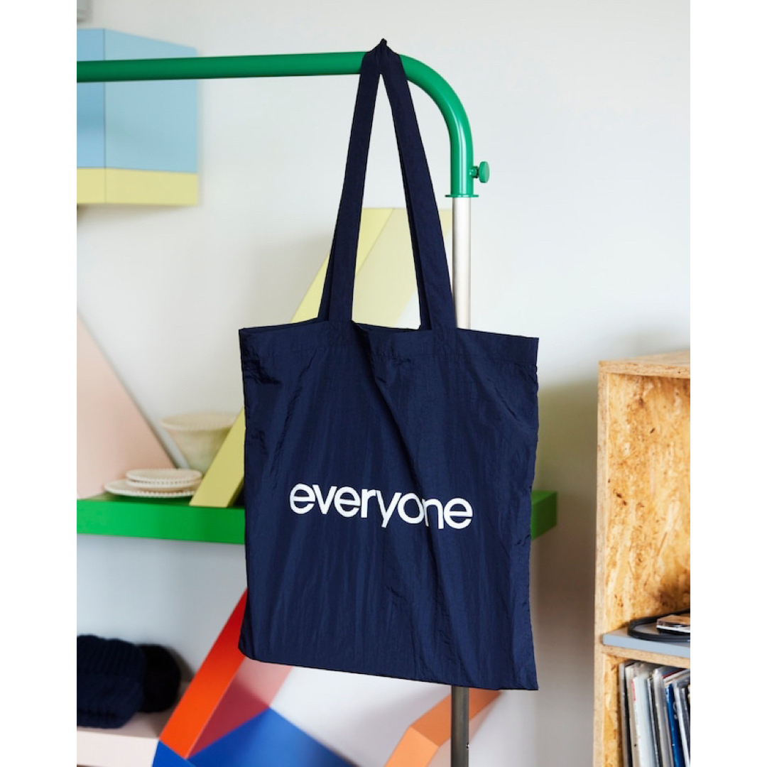 everyone nylon logo tote bag navy トート-