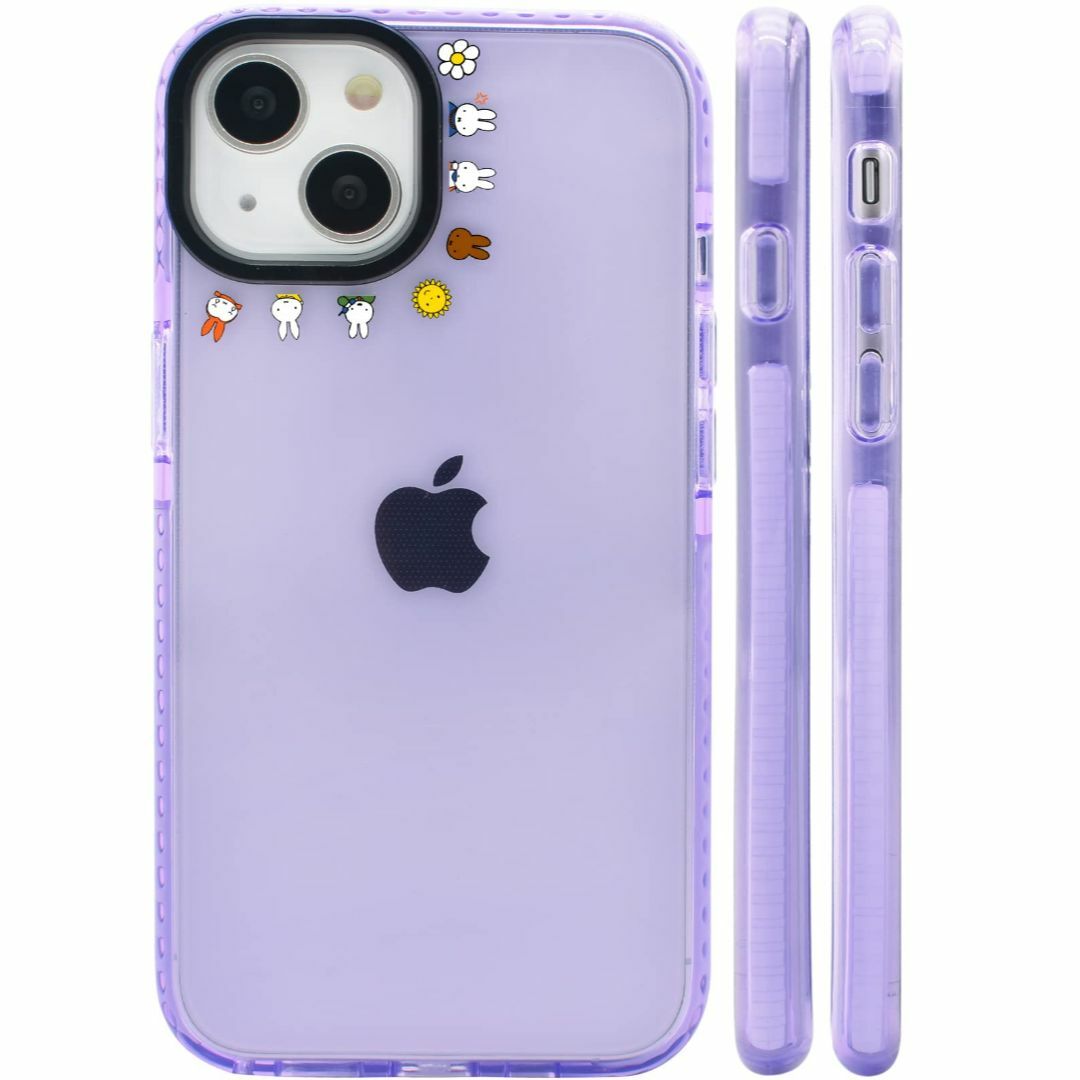 【サイズ:iPhone15_色:紫の透明】ミッフィー iPhone15 用 ケー