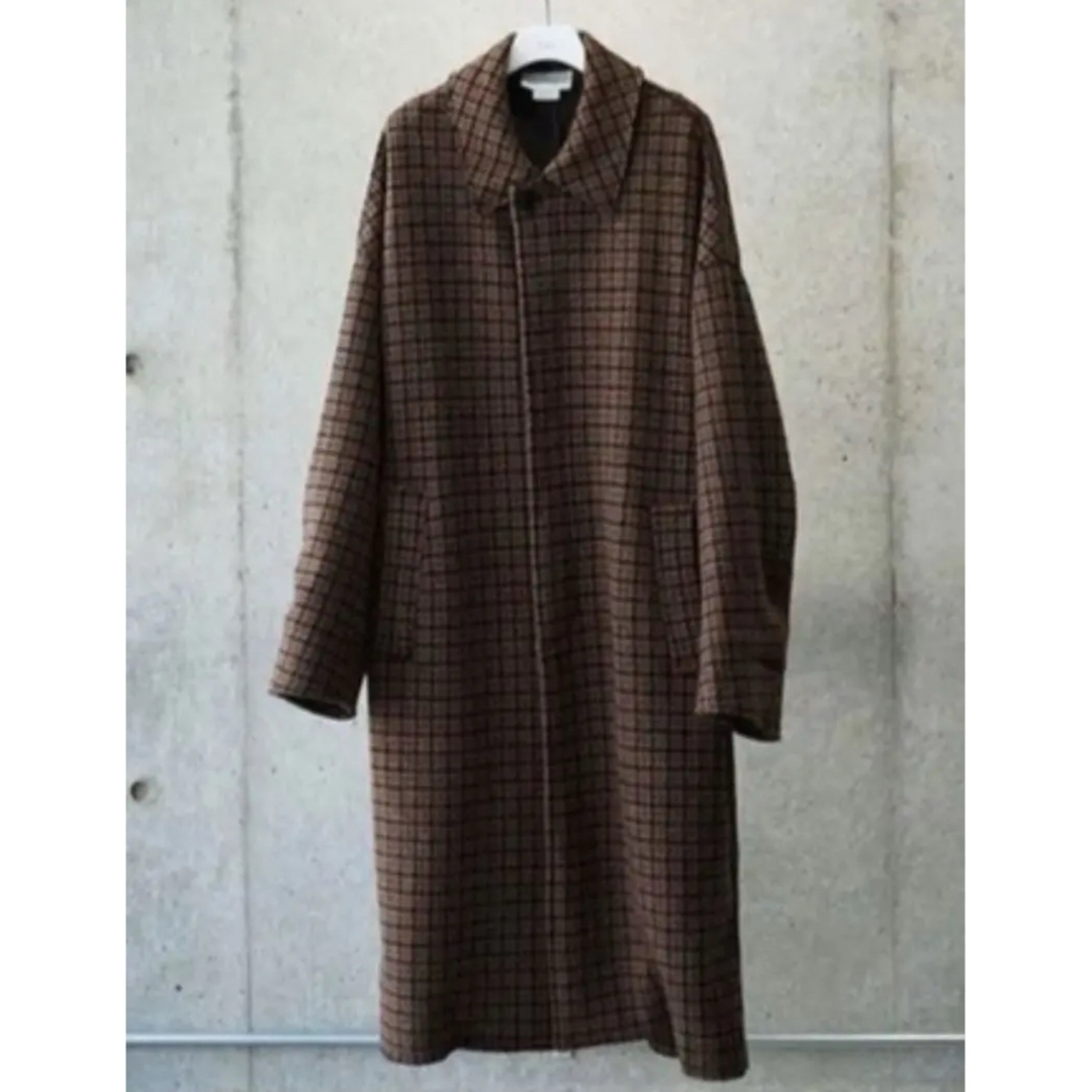 yoke DOUBLE JQUARD KNIT BAL COLLAR COAT