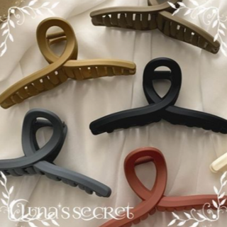 ヘアアクセサリー バレッタ 髪留め アップスタイル くすみカラー(バレッタ/ヘアクリップ)