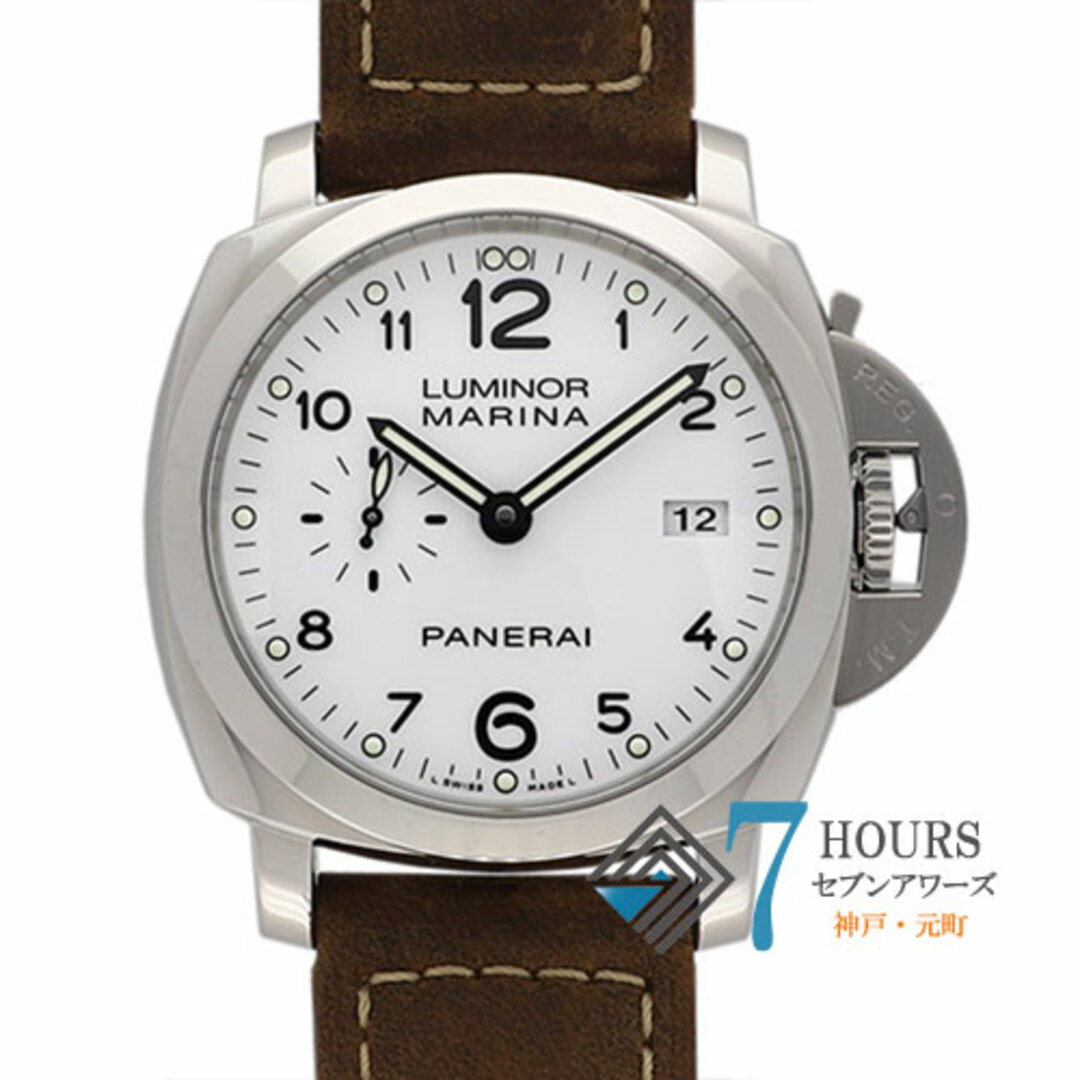 W44mm腕周り【112371】PANERAI パネライ  PAM00499 ルミノール マリーナ 1950 3デイズ アッチャイオ　限定1000本 ホワイトダイヤル SS/レザー/ラバー 自動巻き 保証書 純正ボックス 腕時計 時計 WATCH メンズ 男性 男 紳士