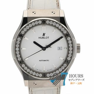 ウブロ(HUBLOT)の【112406】HUBLOT ウブロ  542.NE.2010.LR.1204 クラシック・フュージョン チタニウム ベゼルダイヤ ホワイトダイヤル TI/ラバー 自動巻き ギャランティーカード 純正ボックス 腕時計 時計 WATCH メンズ 男性 男 紳士【中古】(腕時計(アナログ))