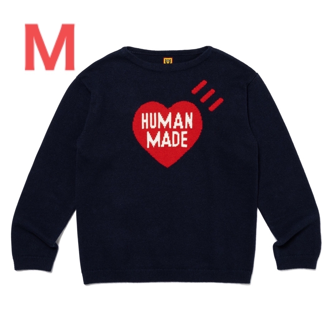 HUMAN MADE - 【Mサイズ】HUMAN MADE HEART KNIT SWEATER ネイビーの+