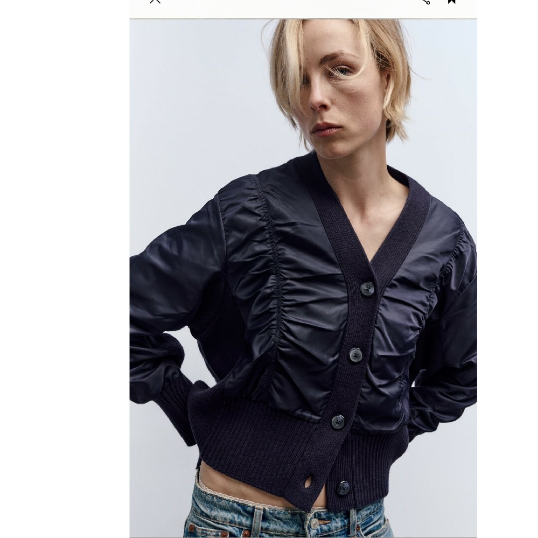ZARA - ZARA コントラスト ニット カーディガン L 今期 正規品 完売品