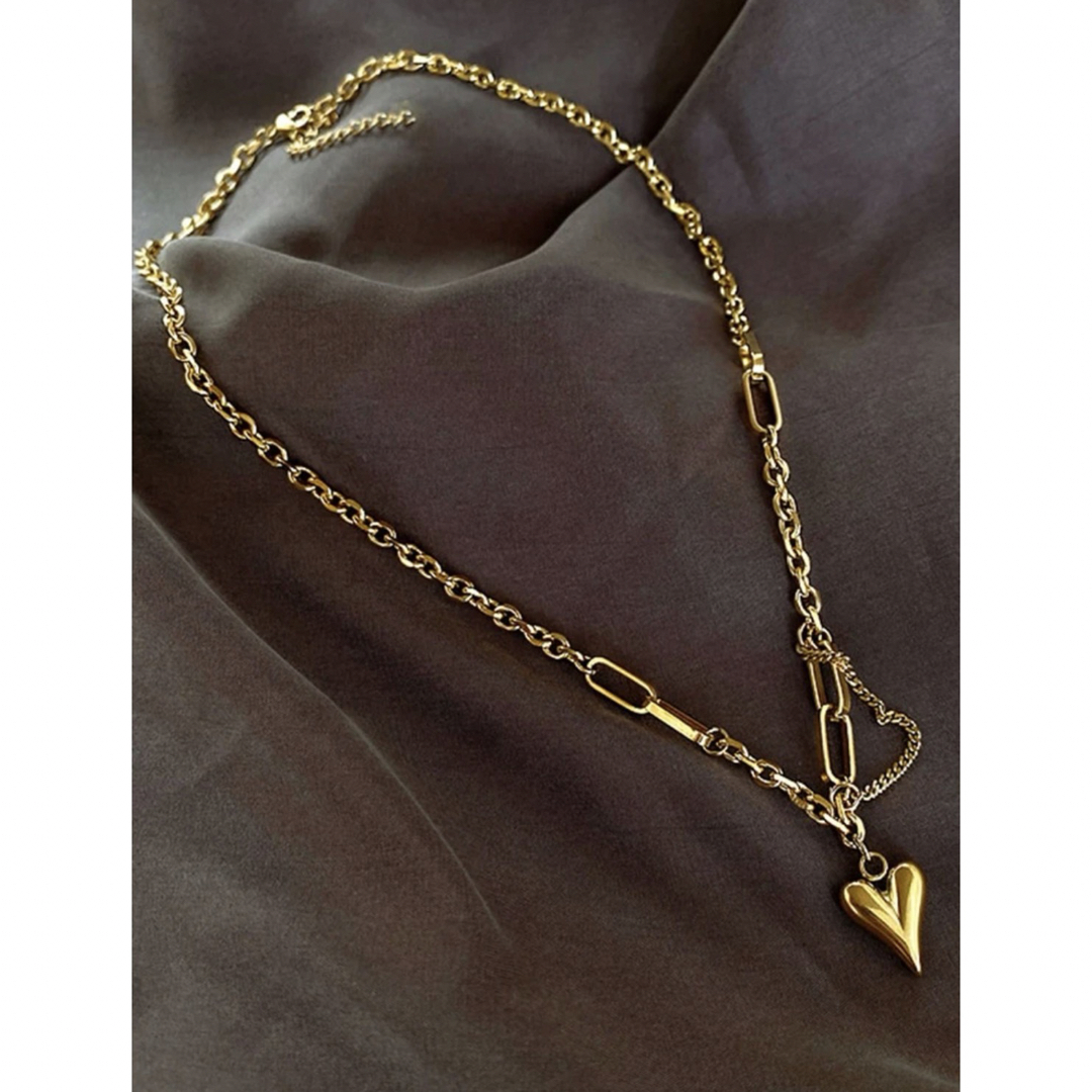 Adam et Rope'(アダムエロぺ)の【Heart charm necklace】#974 18k レディースのアクセサリー(ネックレス)の商品写真