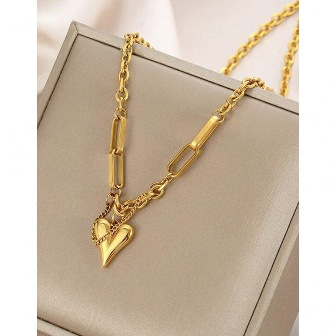 Adam et Rope'(アダムエロぺ)の【Heart charm necklace】#974 18k レディースのアクセサリー(ネックレス)の商品写真