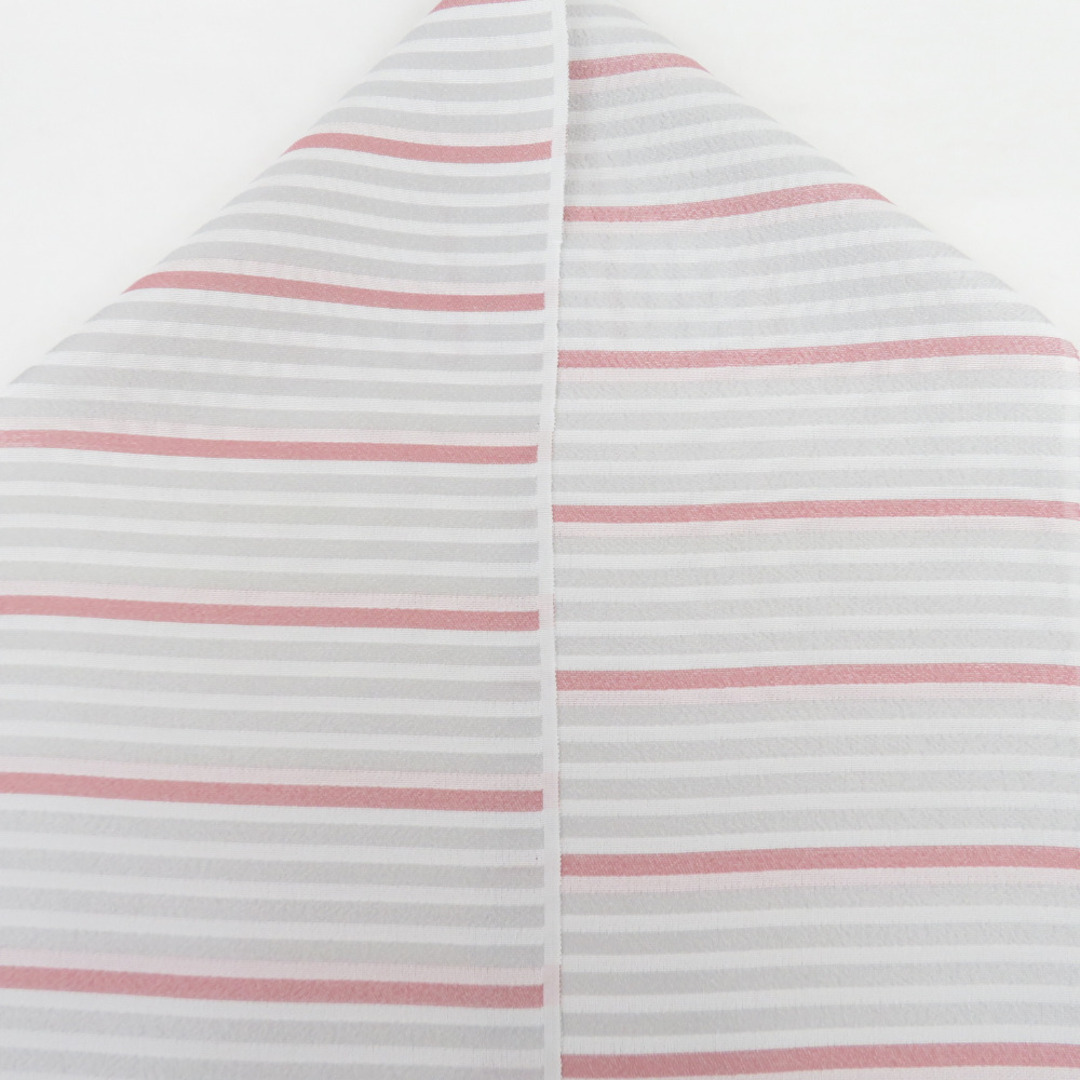 半衿 織り屋 糸り 糸利 半襟 縞 薄グレー色 薄ピンク色 日本製 京都 丹後 和装小物 長さ110cm 新品