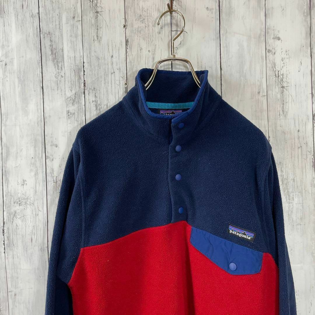 patagonia - パタゴニア スナップT レアサイズXS バイカラー 赤紺